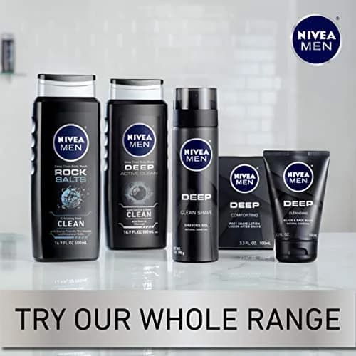 NIVEA MEN DEEP Cleansing Beard and Face Wash 295ml (3 x 3.3 Fl Oz) | Natural Charcoal for Deep Clean thumbnail 6