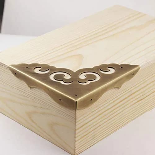 Tiazza Antique Brass Edge Corner Protectors 80mm (3.15") | Vintage Design Decorative Braces for Furniture & Cabinets thumbnail 4