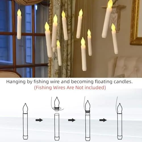 Homemory 24 Pcs Flameless Floating Candles 6.5" | Battery Operated, Flickering Warm Yellow Flame, Dripless, Indoor Use thumbnail 4
