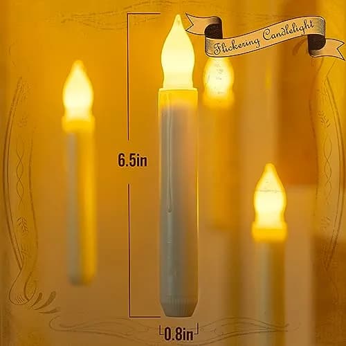 Homemory 24 Pcs Flameless Floating Candles 6.5" | Battery Operated, Flickering Warm Yellow Flame, Dripless, Indoor Use thumbnail 2