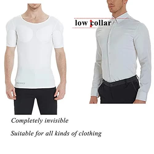 Ypnrd Fake Muscle Suit Shirt White XL | Invisible Simulation of Thinning Elastic Detachable Bottoming Shirt thumbnail 3
