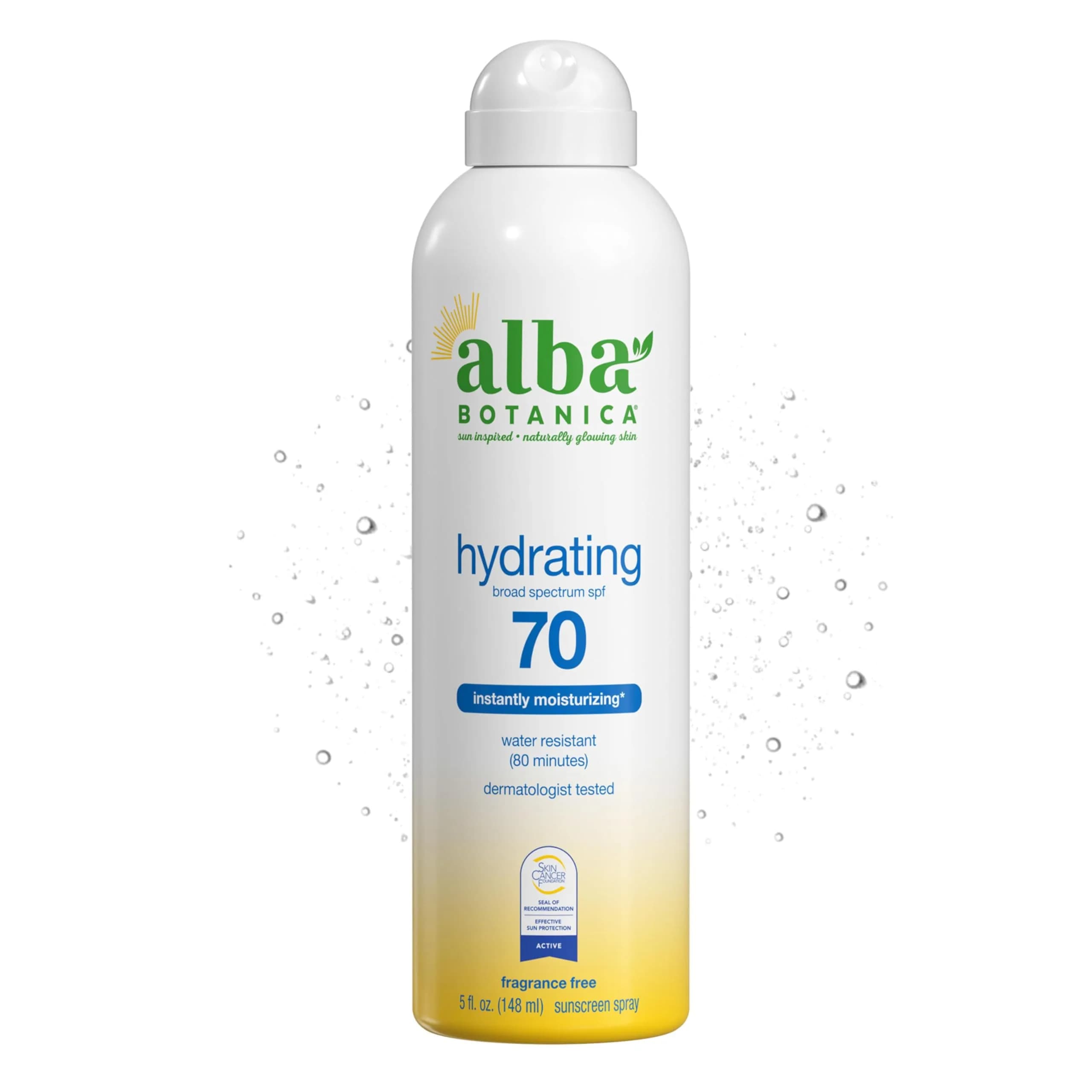 Alba Botanica Hydrating Sunscreen Spray SPF 70 | Broad Spectrum Water Resistant 148ml (5 Fl Oz) — 5 Fl Oz