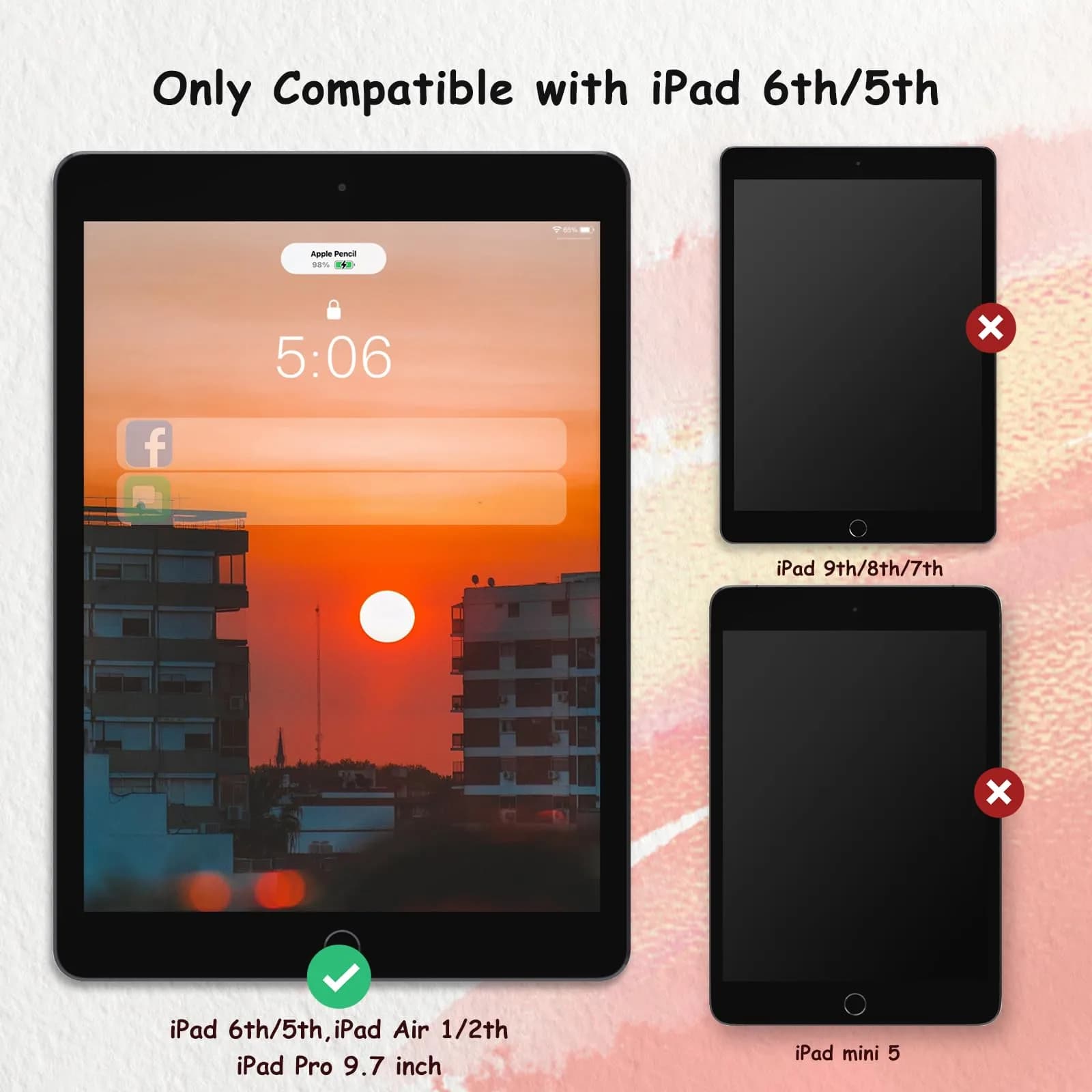 bersem Paperfeel Screen Protector for iPad 9.7 6th/5th Gen & Air 2/1 | Matte PET Film for Drawing, Anti-Glare, Compatible with Apple Pencil, Touch Sensitivity, Case Friendly - view 2