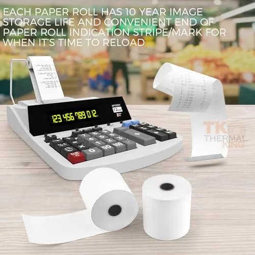 TK Thermal King 2 1/4" x 150' Thermal Paper Rolls | Compatible with Cash Registers & Calculators thumbnail 6