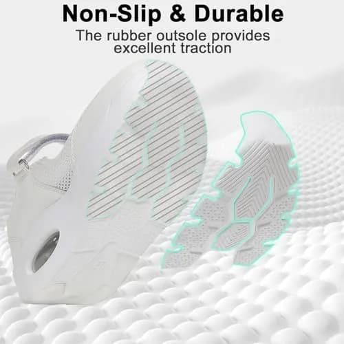 Git-up Women's Diabetic Walking Shoes Wide Toe Box Nursing Shoes B-White | Comfortable, Supportive & Slip-Resistant thumbnail 3