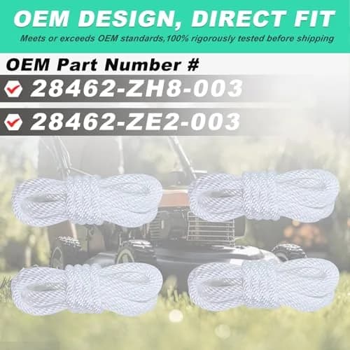 Adefol Recoil Starter Rope Pull Cord for Honda GX100 GX120 GX160 GX200 Engines | 4.8M Total Length thumbnail 4