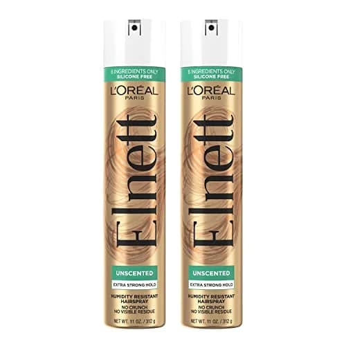 L'Oreal Paris Elnett Unscented Hairspray, Extra Strong Hold 72-Hour Formula, 330ml (11 oz) Pack of 2 | Humidity Resistant Frizz Control thumbnail 1