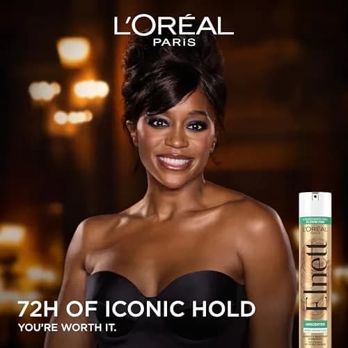 L'Oreal Paris Elnett Unscented Hairspray, Extra Strong Hold 72-Hour Formula, 330ml (11 oz) Pack of 2 | Humidity Resistant Frizz Control thumbnail 2