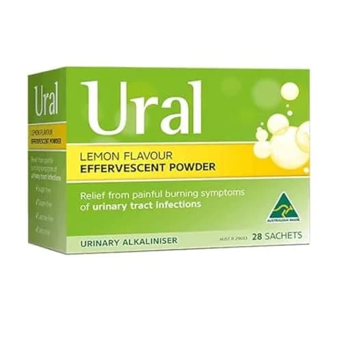 Ural Effervescent Powder 4g (0.14 oz) Lemon Flavor | Urinary Alkalinizer for Cystitis Relief thumbnail 6