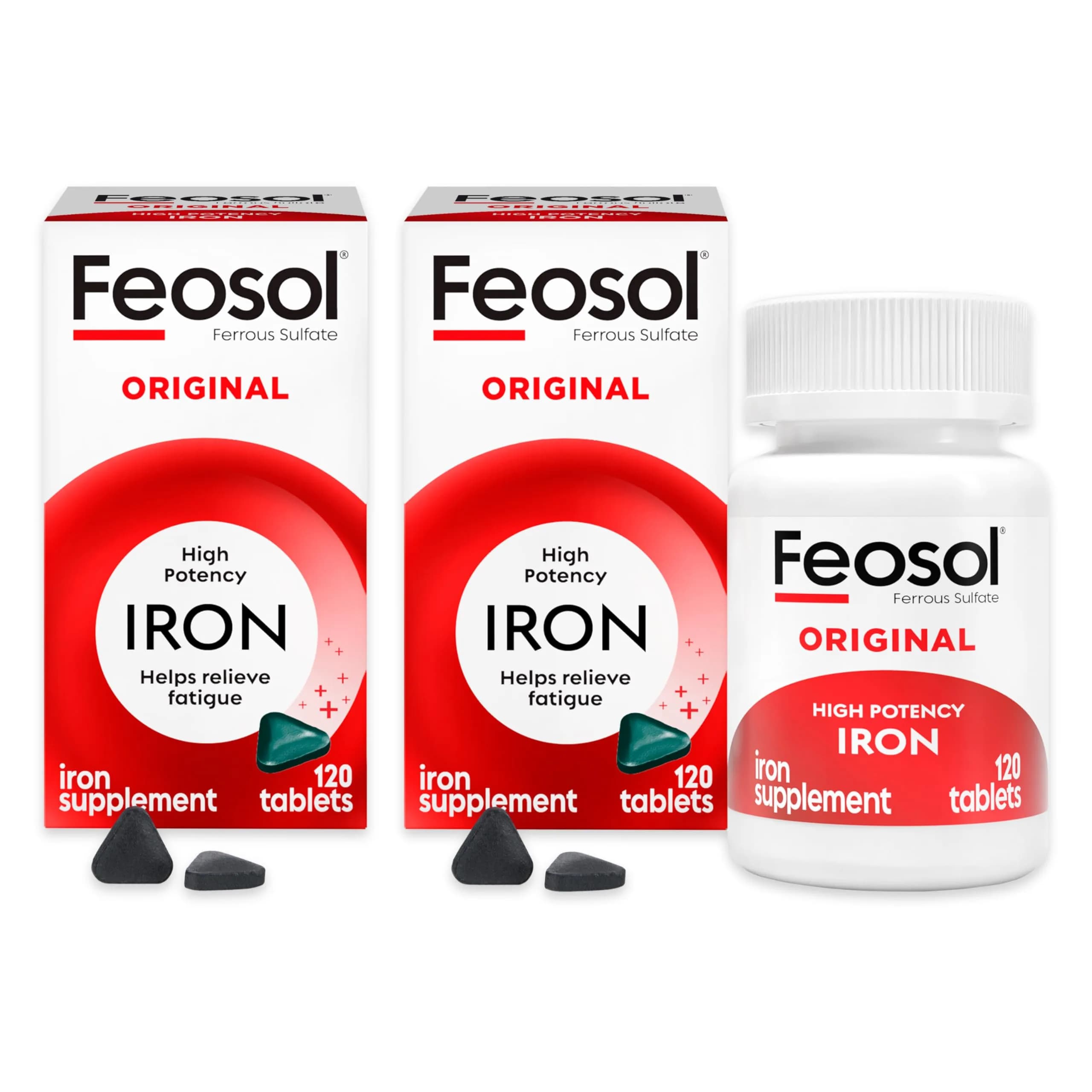 Feosol Original Iron Supplement Tablets 65mg Elemental Iron (240 Count) | High Potency Blood Builder - main product image