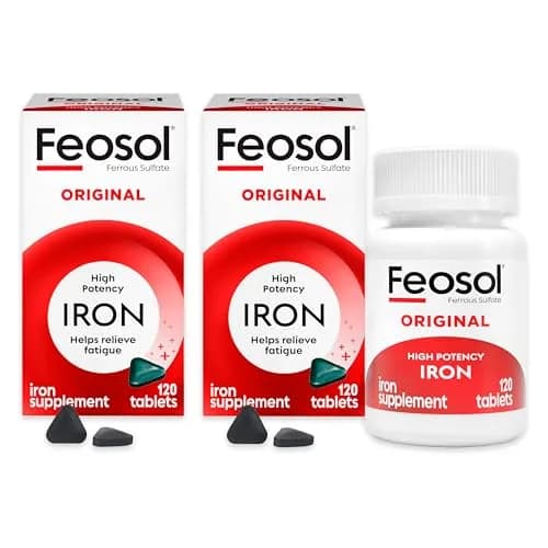 Feosol Original Iron Supplement Tablets 65mg Elemental Iron (240 Count) | High Potency Blood Builder thumbnail 1