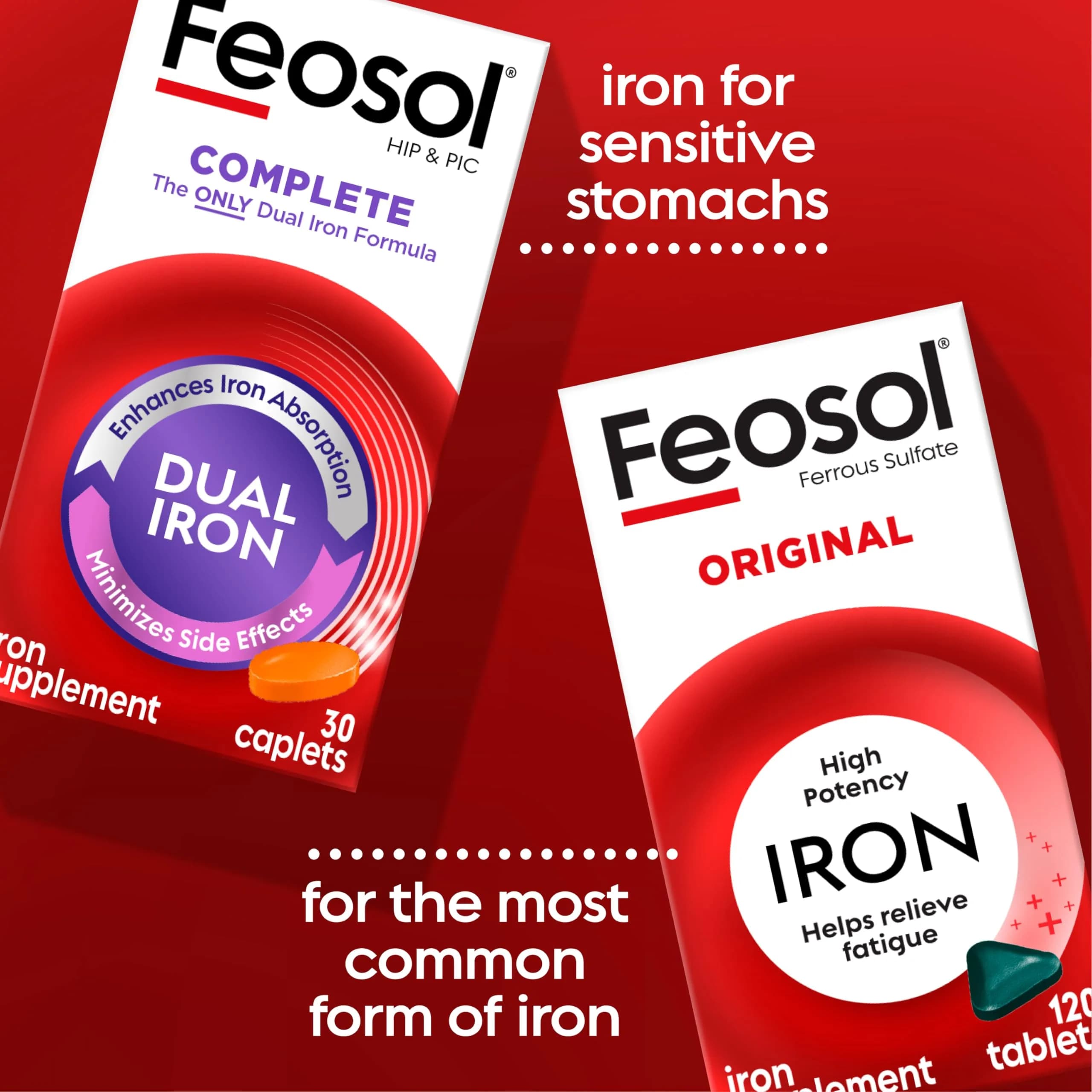Feosol Original Iron Supplement Tablets 65mg Elemental Iron (240 Count) | High Potency Blood Builder - view 4