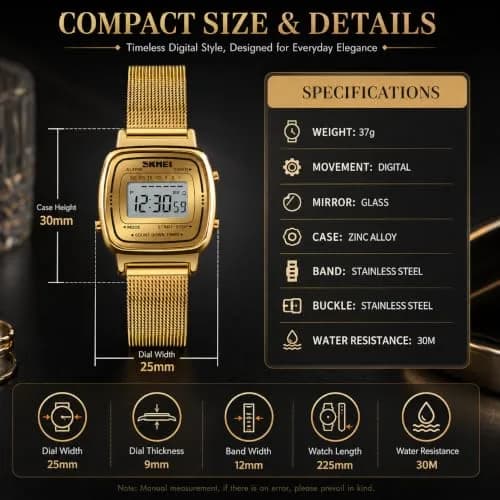 MASTOP Women's Quartz Watch 28mm Rose Gold | Slim Petite Mesh Steel Bracelet thumbnail 6