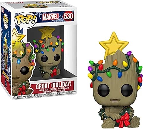 Funko Pop! Marvel: Holiday - Groot with Wreath, Multicolor | Stylized 3.75-inch Vinyl Collectible thumbnail 1