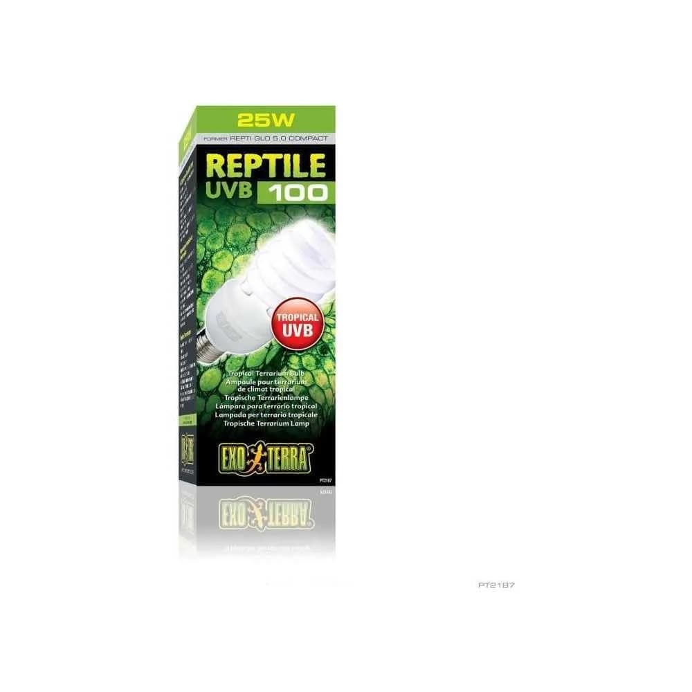 Exo Terra Repti-Glo 5.0 Compact Fluorescent Tropical Reptile Terrarium Lamp 26W (7.8" H x 2.6" W) | Stimulates Appetite & Activity