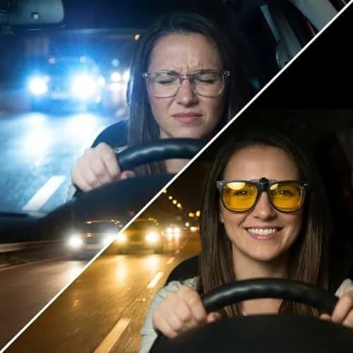 FRAZALA Polarized Clip-On Night Driving Glasses Over Prescription Glasses | Anti-Glare Night Vision (120 chars) thumbnail 5