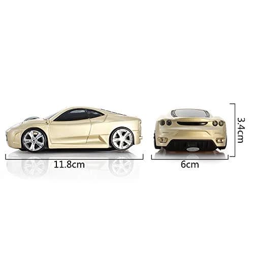 MGbeauty Wireless Mouse Sport Car Shape 120x60x35mm | 1600 DPI, Plug & Play, Compatible with Windows & Mac thumbnail 4