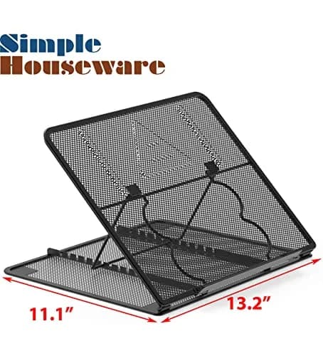 Simple Houseware Mesh Laptop Stand 34.5 cm (13.2"W x 11.1"D) | 11-Level Adjustable Ergonomic Computer Holder thumbnail 6