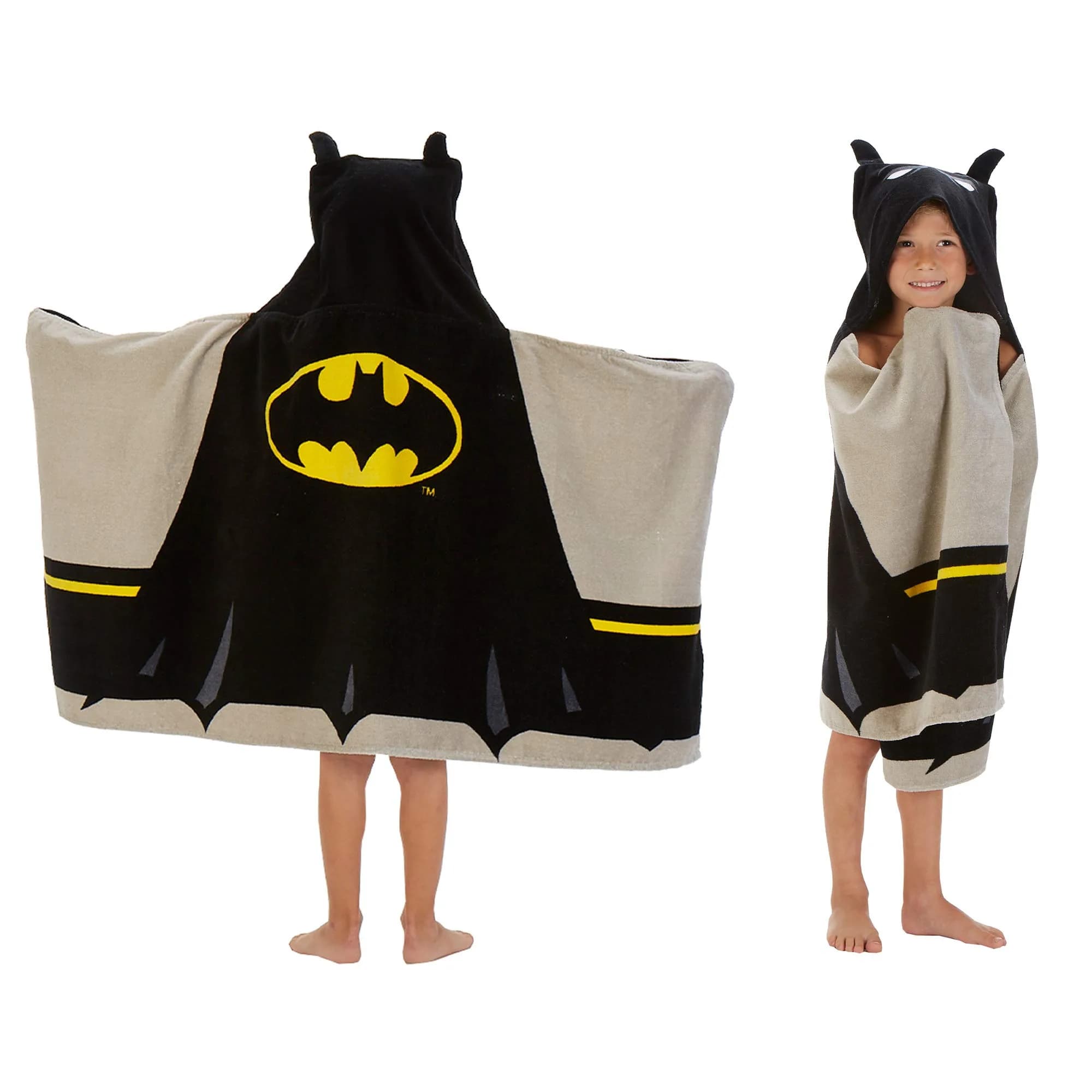Franco Batman Hooded Towel Wrap 64cm x 127cm (25" x 50") | Super Soft Cotton Terry for Bath, Pool, Beach - main product image