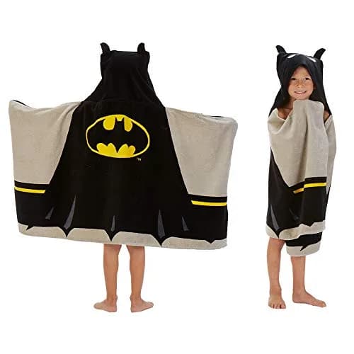 Franco Batman Hooded Towel Wrap 64cm x 127cm (25" x 50") | Super Soft Cotton Terry for Bath, Pool, Beach thumbnail 1