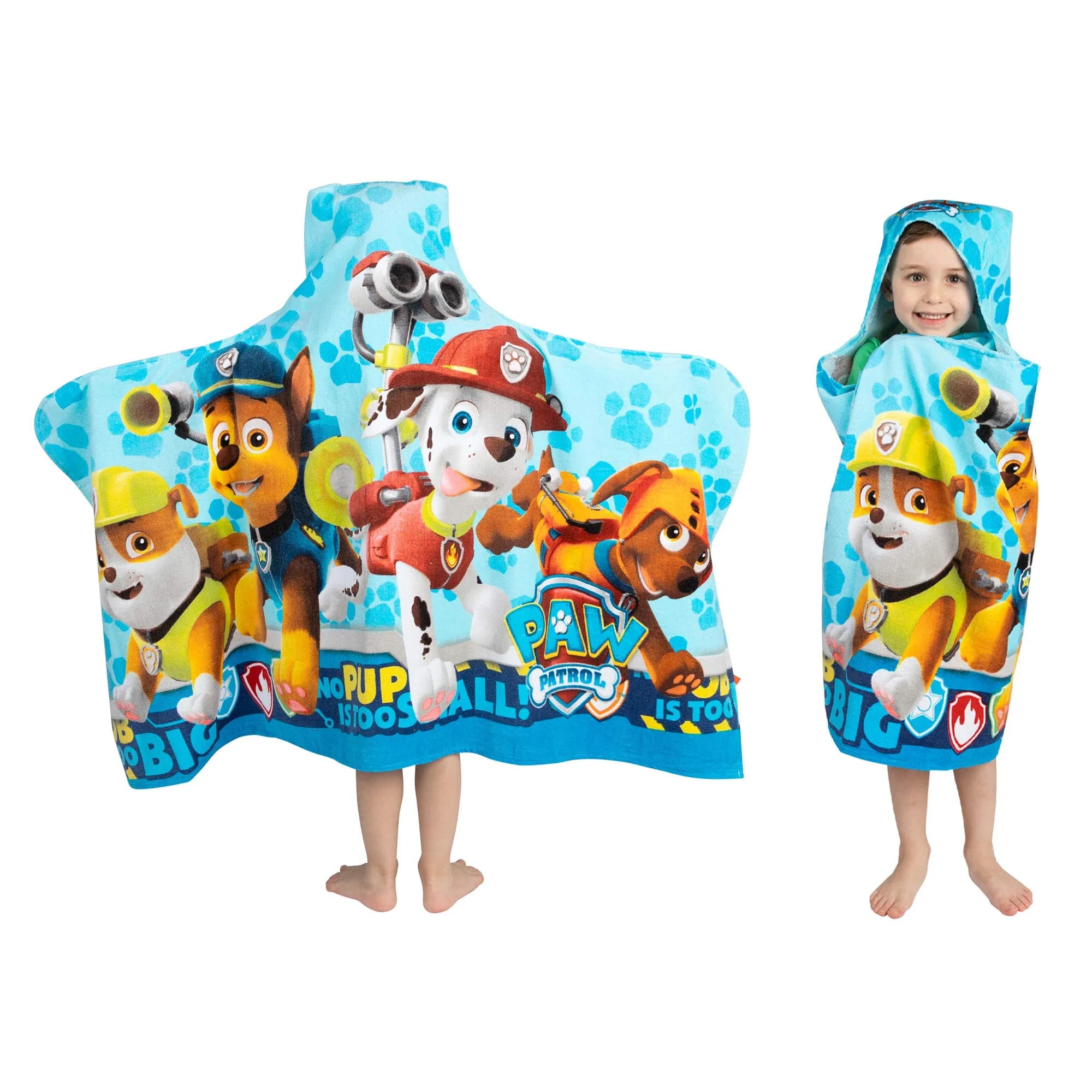 Franco Paw Patrol Hooded Towel Wrap 60cm x 127cm | Soft Cotton Terry for Bath, Pool, Beach