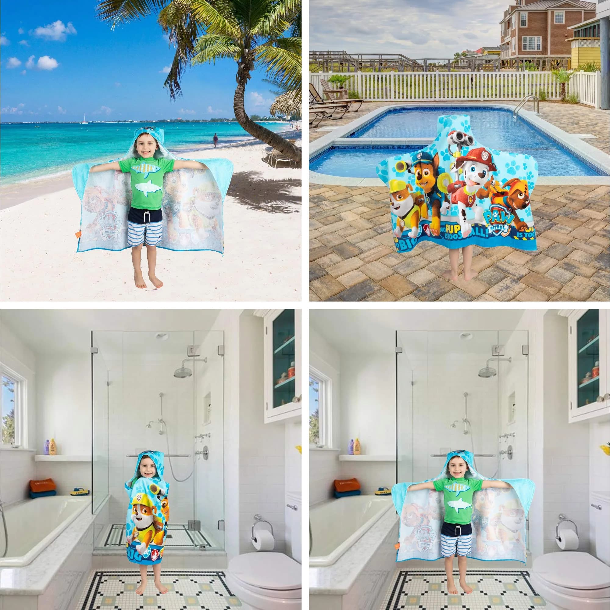 Franco Paw Patrol Hooded Towel Wrap 60cm x 127cm | Soft Cotton Terry for Bath, Pool, Beach - view 6