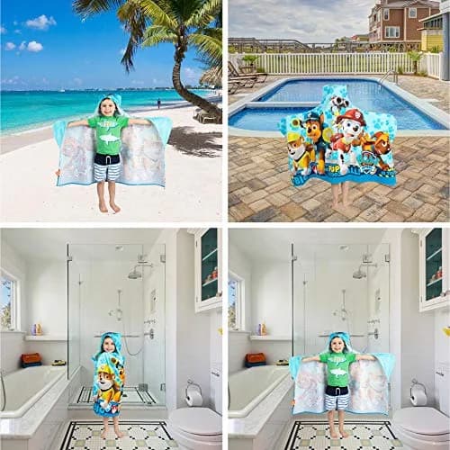 Franco Paw Patrol Hooded Towel Wrap 60cm x 127cm | Soft Cotton Terry for Bath, Pool, Beach thumbnail 6