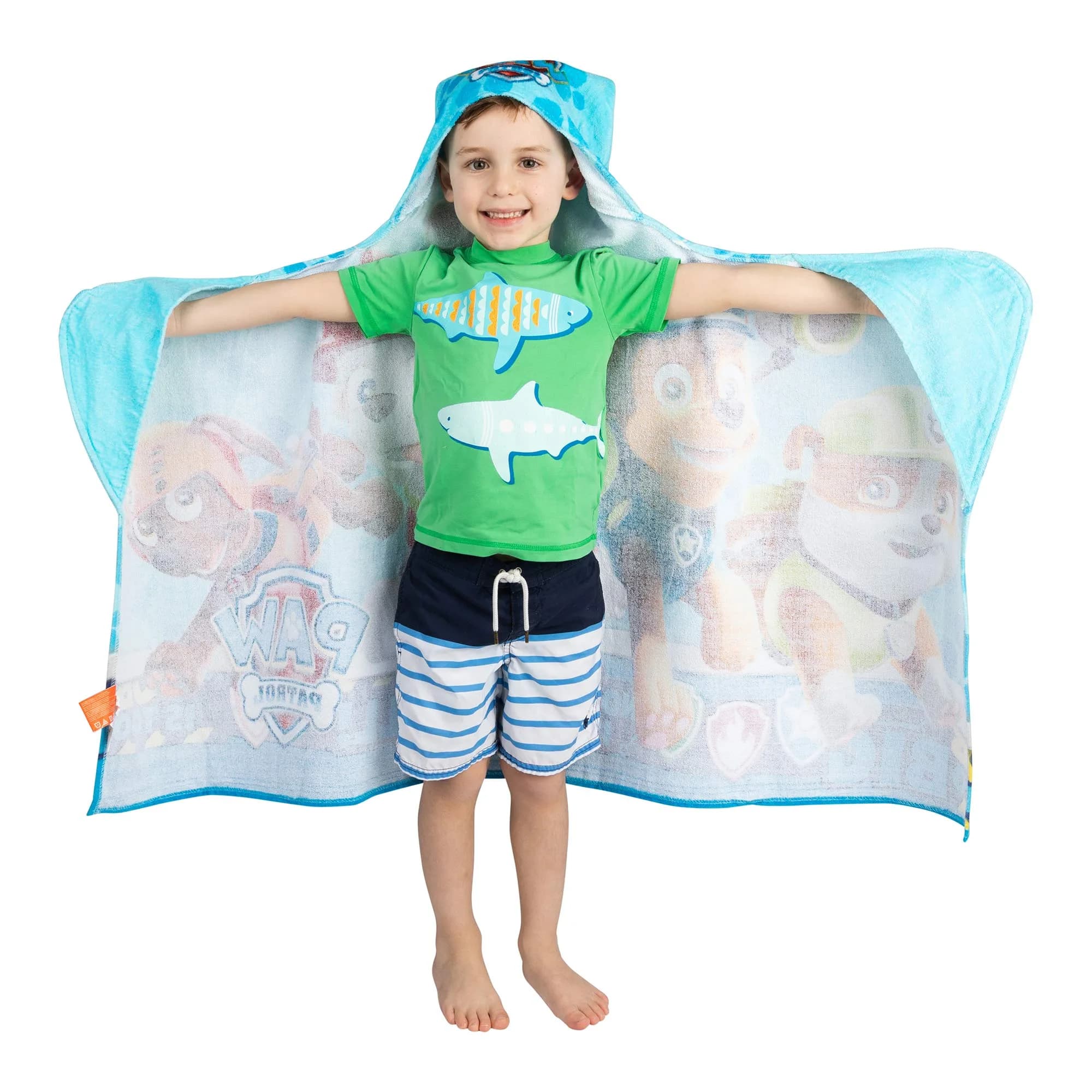 Franco Paw Patrol Hooded Towel Wrap 60cm x 127cm | Soft Cotton Terry for Bath, Pool, Beach - view 2