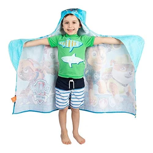 Franco Paw Patrol Hooded Towel Wrap 60cm x 127cm | Soft Cotton Terry for Bath, Pool, Beach thumbnail 2