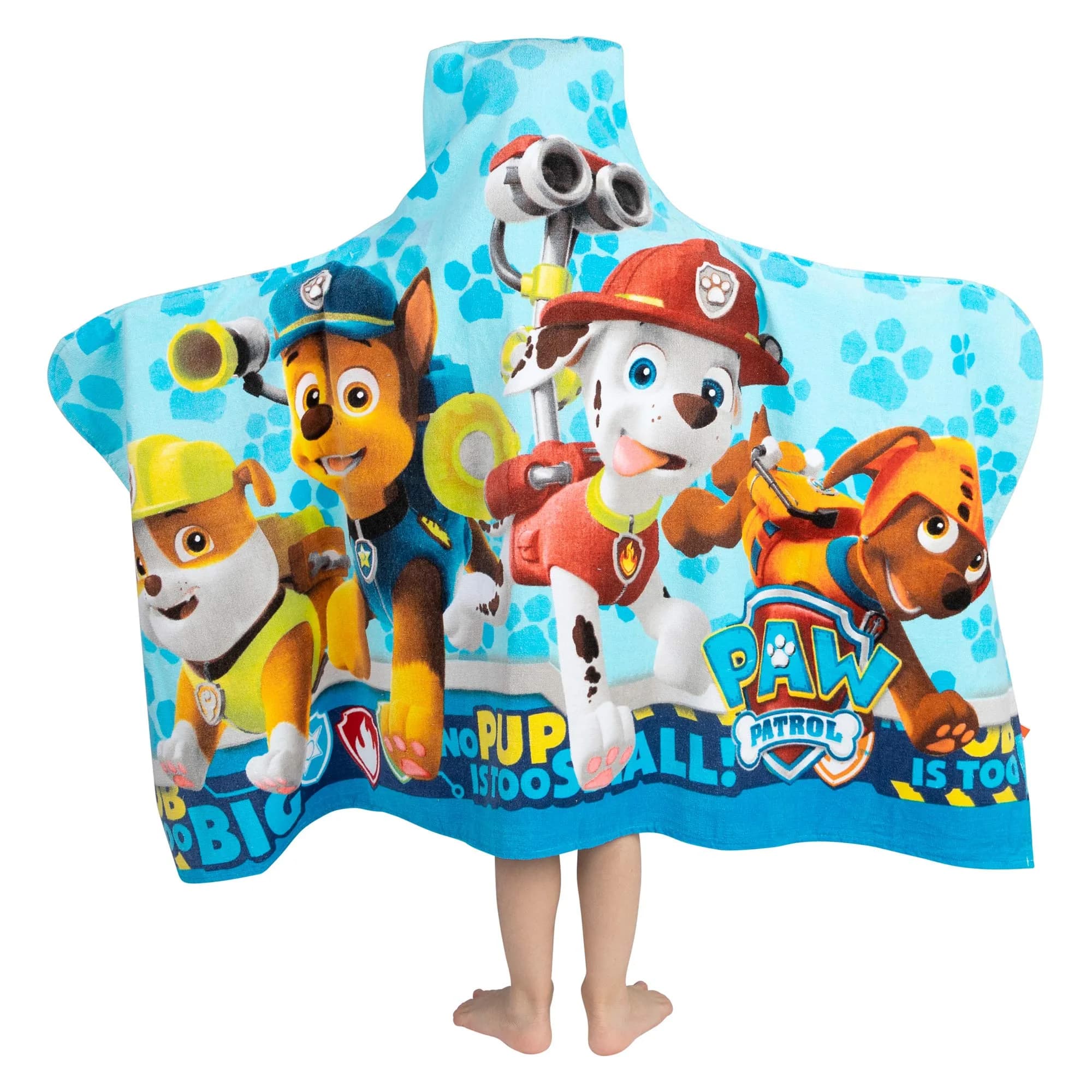 Franco Paw Patrol Hooded Towel Wrap 60cm x 127cm | Soft Cotton Terry for Bath, Pool, Beach - view 3
