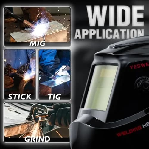 YESWELDER LYG-L600A Auto Darkening Welding Helmet True Color 1/1/1/1 Optical Clarity | 92.5mm x 42.5mm Viewing Area thumbnail 4