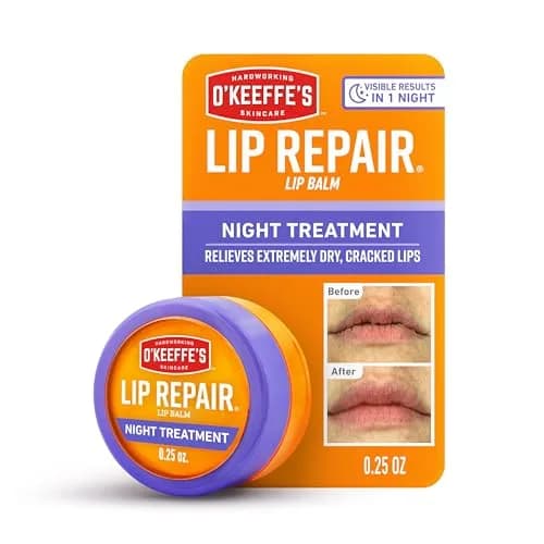 O'Keeffe's Lip Repair Night Treatment Balm 0.25 oz (7g) | Overnight Repair for Severely Dry, Cracked Lips thumbnail 1