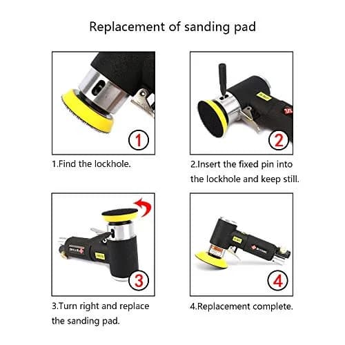SI FANG 2" & 3" Mini Orbital Air Sander & Polisher Kit | Pneumatic Random Orbital Sander for Auto Body Work thumbnail 7