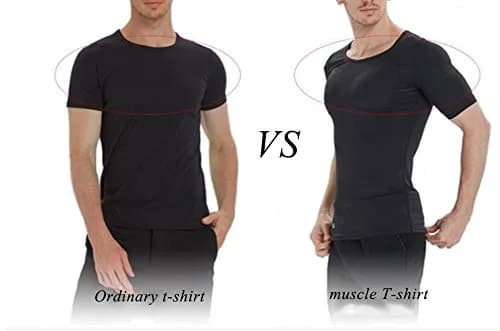 Ypnrd Fake Muscle Suit Shirt Men's Long Sleeve T-Shirt with Detachable Pad, Black XL | Invisible Simulation for Enhanced Physique thumbnail 4