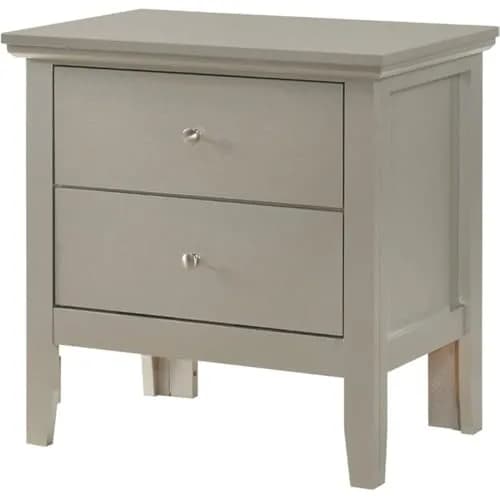 Glory Furniture Primo 2 Drawer Nightstand in Silver Champagne | Fully Assembled Bedroom Table with Dovetailed Drawers (24" H x 24" W x 16" D) thumbnail 1