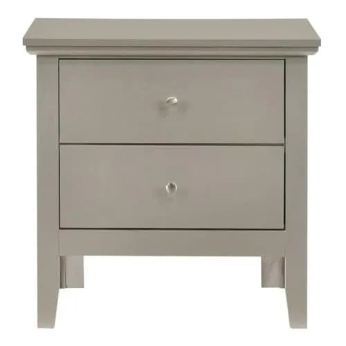 Glory Furniture Primo 2 Drawer Nightstand in Silver Champagne | Fully Assembled Bedroom Table with Dovetailed Drawers (24" H x 24" W x 16" D) thumbnail 3