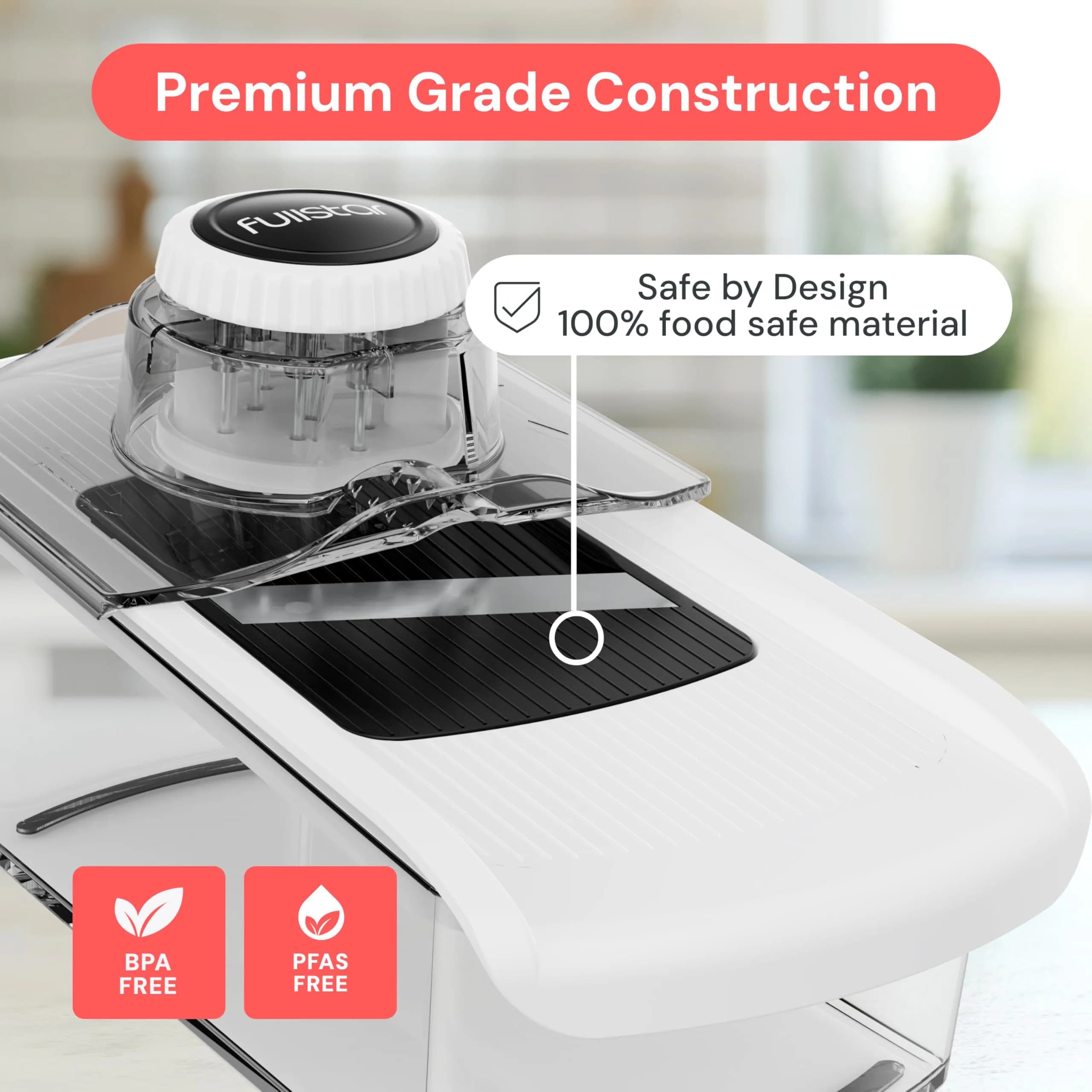 Fullstar 6-in-1 Mandoline Slicer & Grater Set (White) | 6 Interchangeable Blades for Slicing, Grating, Spiralizing - view 5