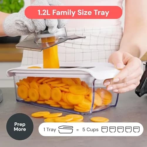 Fullstar 6-in-1 Mandoline Slicer & Grater Set (White) | 6 Interchangeable Blades for Slicing, Grating, Spiralizing thumbnail 6