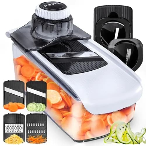 Fullstar 6-in-1 Mandoline Slicer & Grater Set (White) | 6 Interchangeable Blades for Slicing, Grating, Spiralizing thumbnail 1