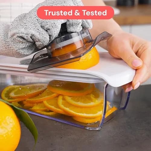 Fullstar 6-in-1 Mandoline Slicer & Grater Set (White) | 6 Interchangeable Blades for Slicing, Grating, Spiralizing thumbnail 9