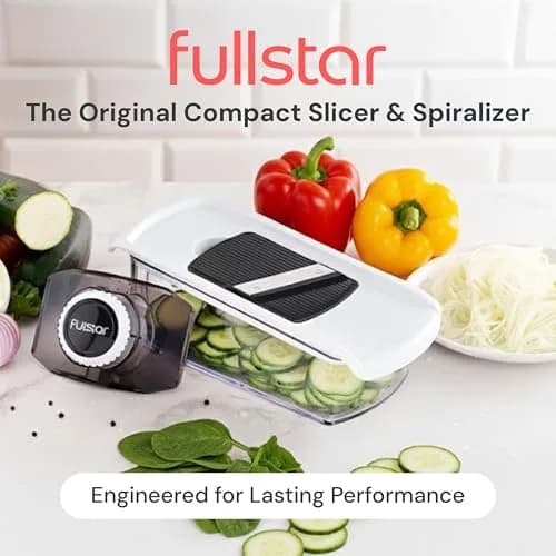 Fullstar 6-in-1 Mandoline Slicer & Grater Set (White) | 6 Interchangeable Blades for Slicing, Grating, Spiralizing thumbnail 2