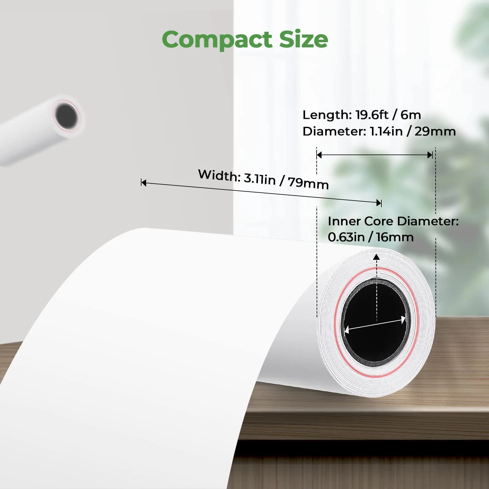 MUNBYN Thermal Receipt Paper 80mm x 50mm (3 1/8" x 19.6ft) - 50 Rolls | BPA-Free, Smooth Print - view 2