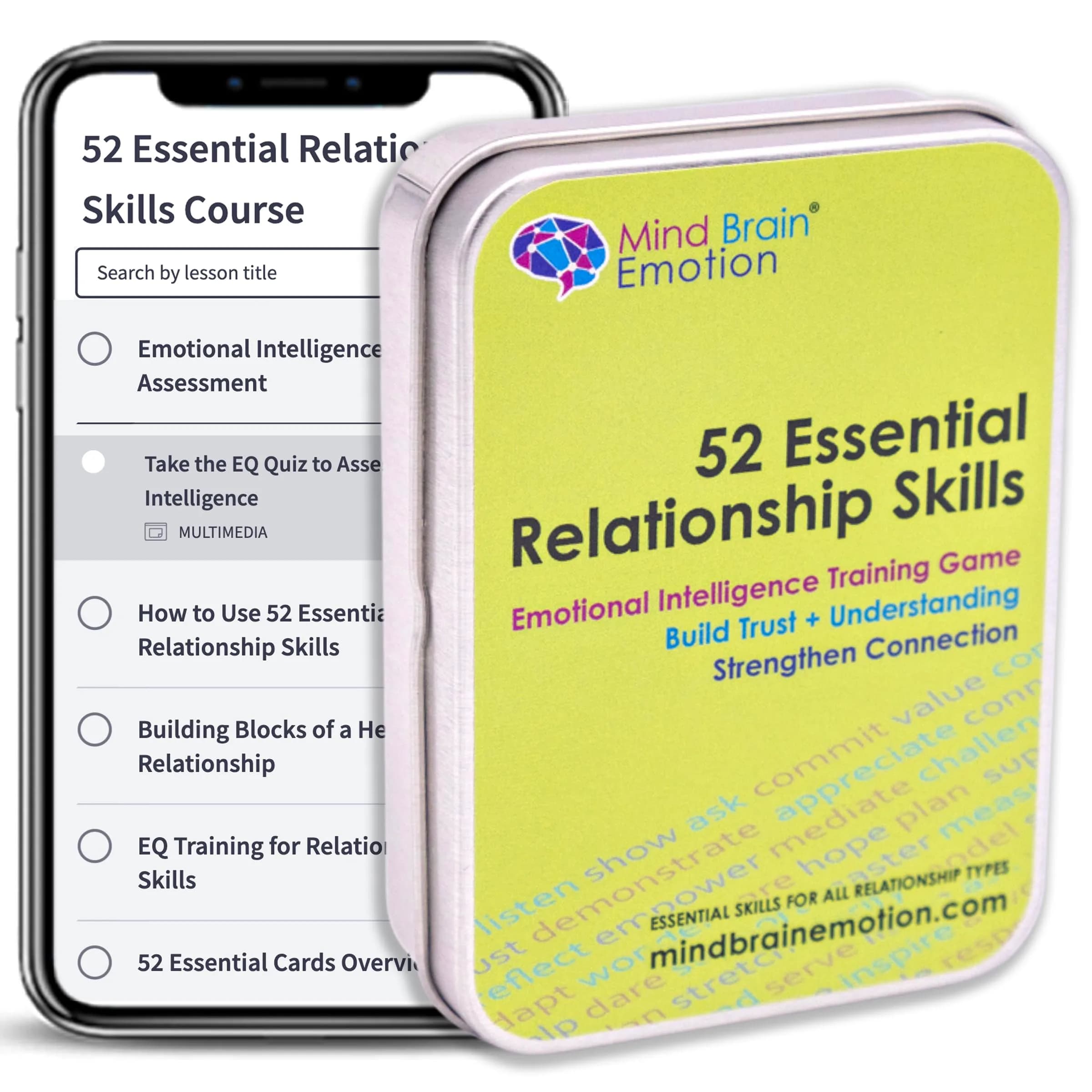 Mind Brain Emotion 52 Essential Emotional Intelligence Training Card Game | 3"x4" Tin Case — Emotional Intelligence