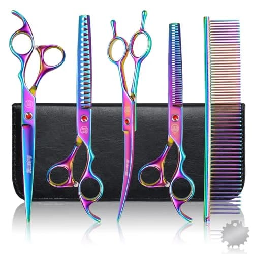 Moontay Dog Grooming Scissors Set, 7 Inch/8 Inch | Professional Shears for Pet Grooming thumbnail 1