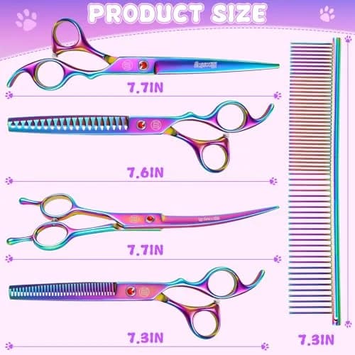 Moontay Dog Grooming Scissors Set, 7 Inch/8 Inch | Professional Shears for Pet Grooming thumbnail 5