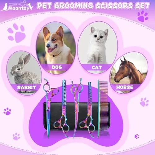 Moontay Dog Grooming Scissors Set, 7 Inch/8 Inch | Professional Shears for Pet Grooming thumbnail 7