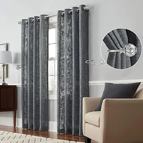 KAMANINA Decorative Curtain Drapery Holdbacks Wall Mounted Antique Silver 2 Pack | Elegant Vintage Design for Home Decor thumbnail 2