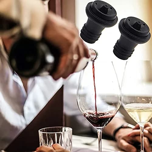 Ergonflow Vacuum Wine Stoppers - Set of 6 Rubber Stoppers for Wine Preservation (1.9cm x 4.3cm x 1.9cm) thumbnail 3