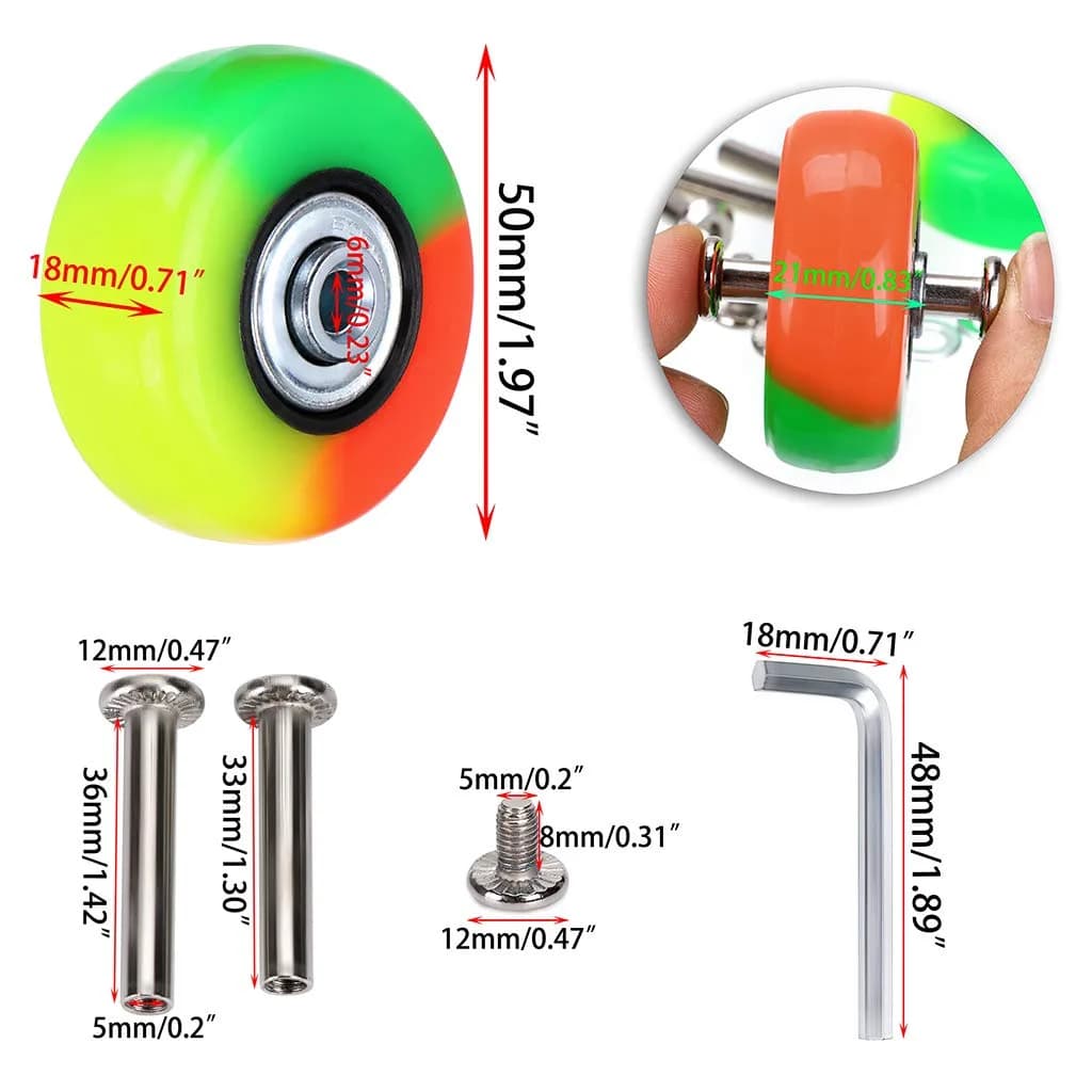 OwnMy 50mm x 18mm Luggage Suitcase Replacement Wheels Set of 4 | Smooth Rolling for Travel - view 3
