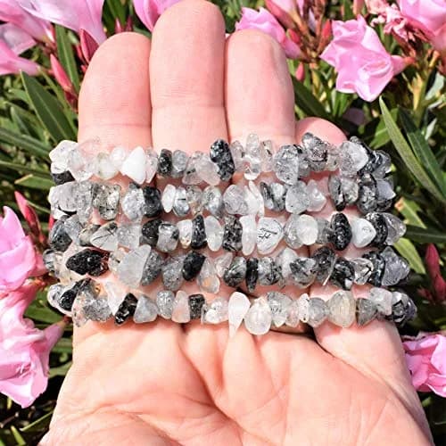 Zenergy Gems CHARGED Premium 7" Black Tourmalinated Rutile Quartz Crystal Bead Bracelet | Handcrafted Spiritual Protection (70-120 chars) thumbnail 3